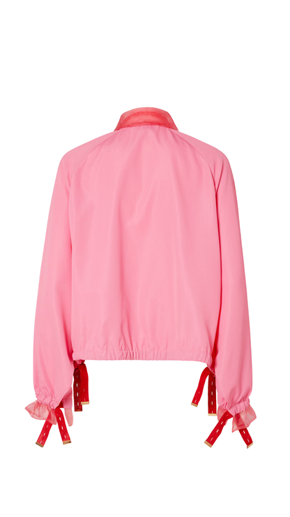 Blouson in Pink Technical Viscose Bomber Jacket