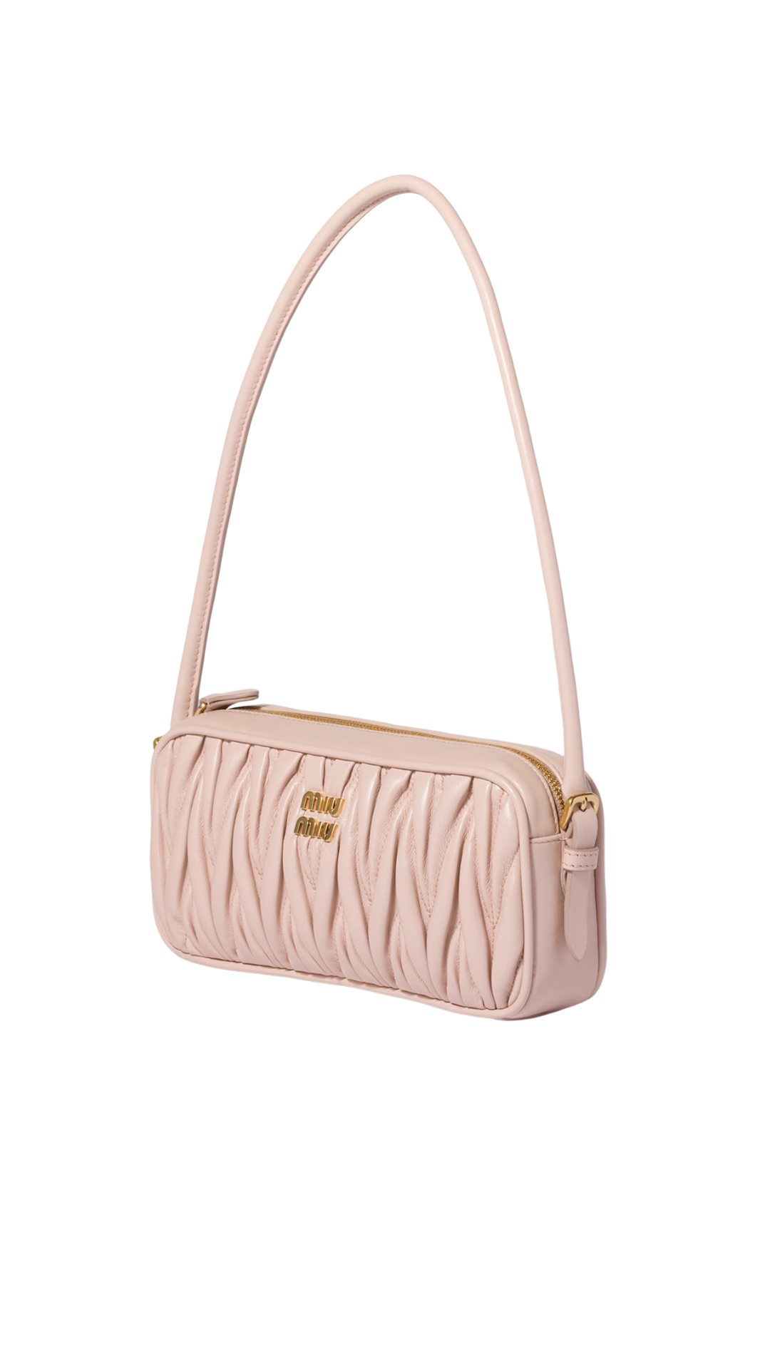 Matelassé Nappa Leather Pouch in Powder Pink