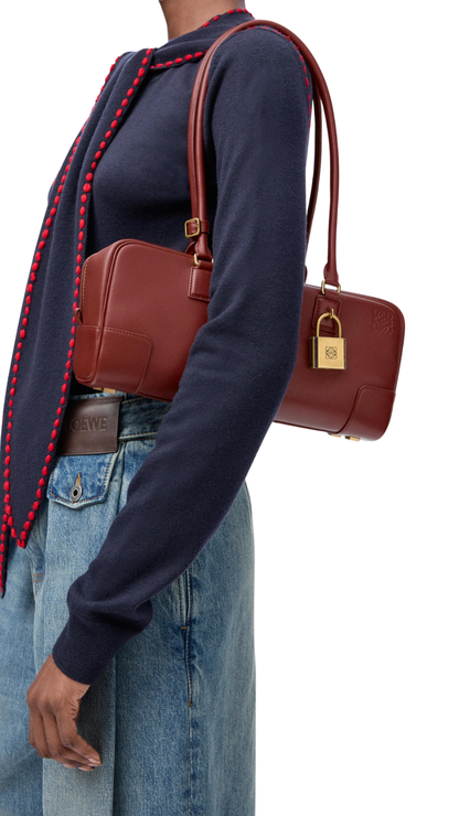 Amazona 31 Cropped Bag in Mahogany Shiny Calfskin