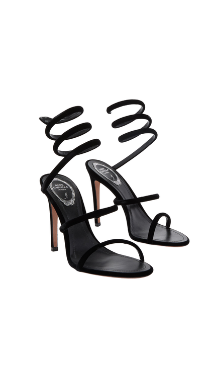 Cleo Black Velvet Sandal 105