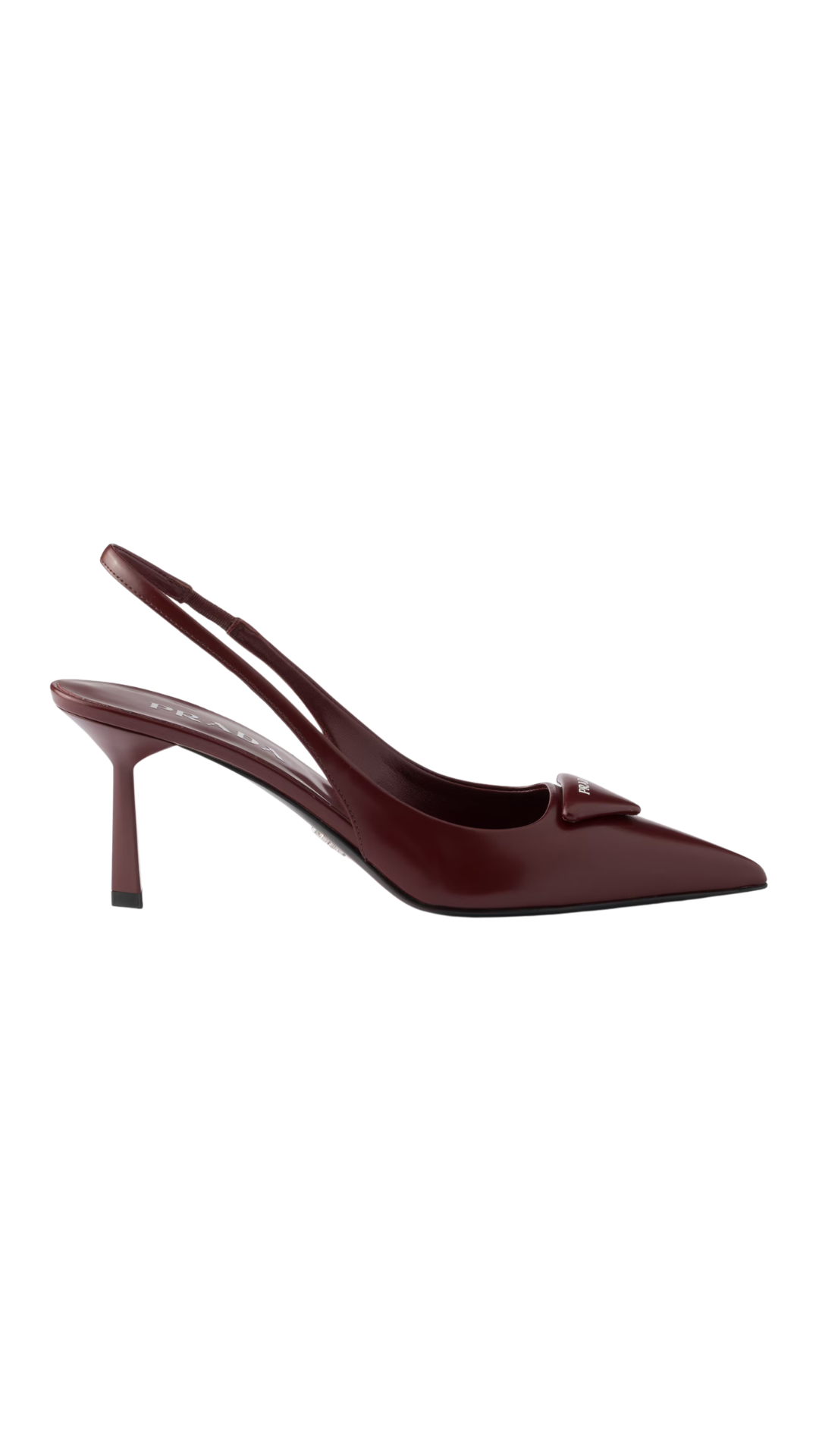 Brushed Leather Slingback Pumps in Crimson