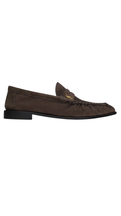 Le Loafer Penny Slippers in Suede Brown