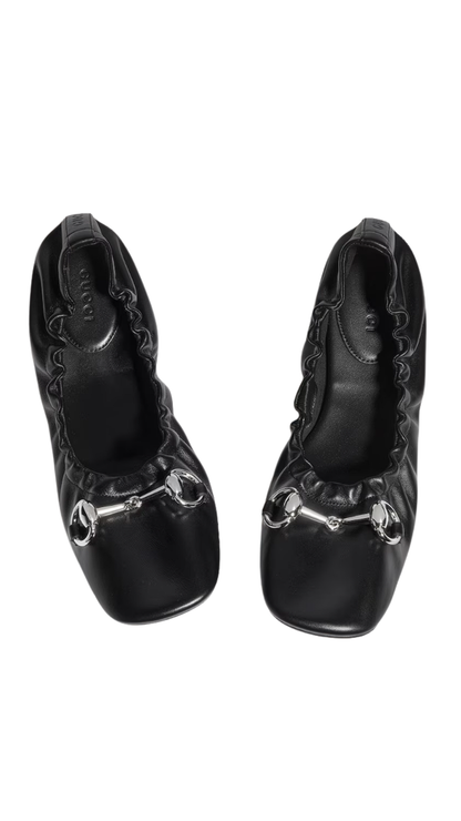 Women's Prima Ballet Flat in Black Soft Leather