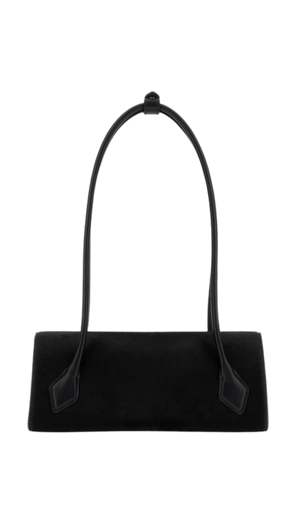 Le Teckel Flap Small Bag in Black Haircalf