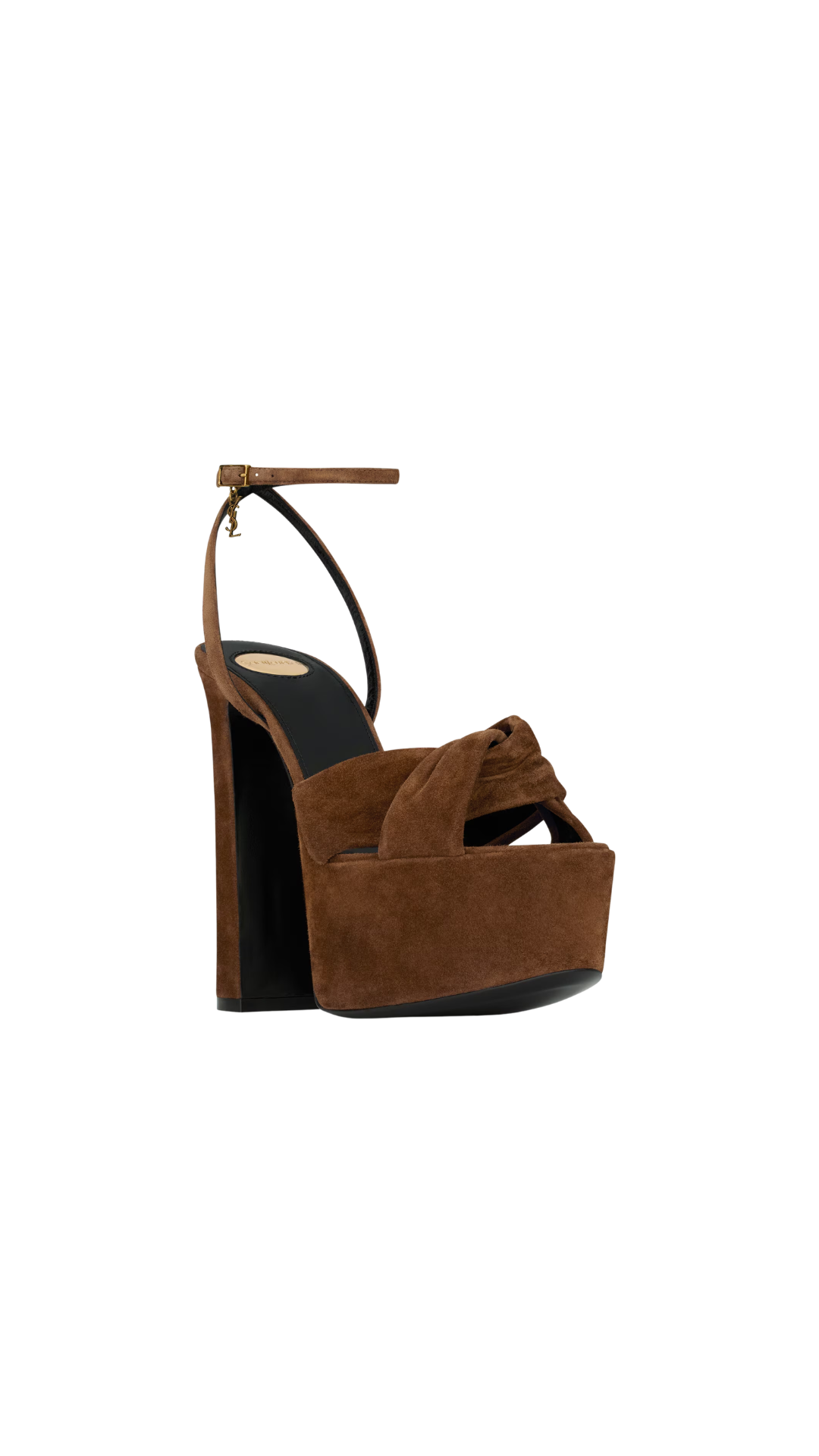 Franciane Platform Sandals In Dark Havana Suede