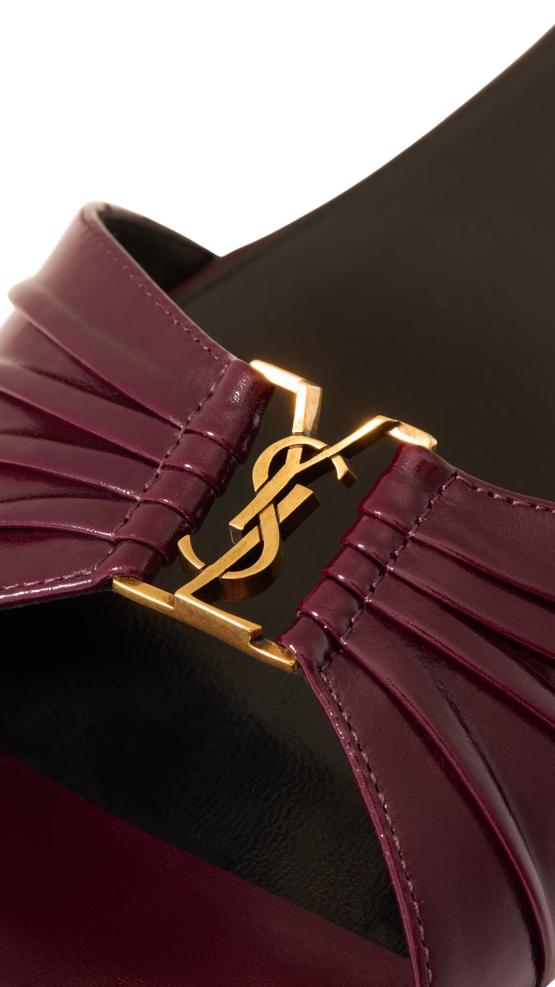 Babylone Slides in Vintage Bordeaux Smooth Leather