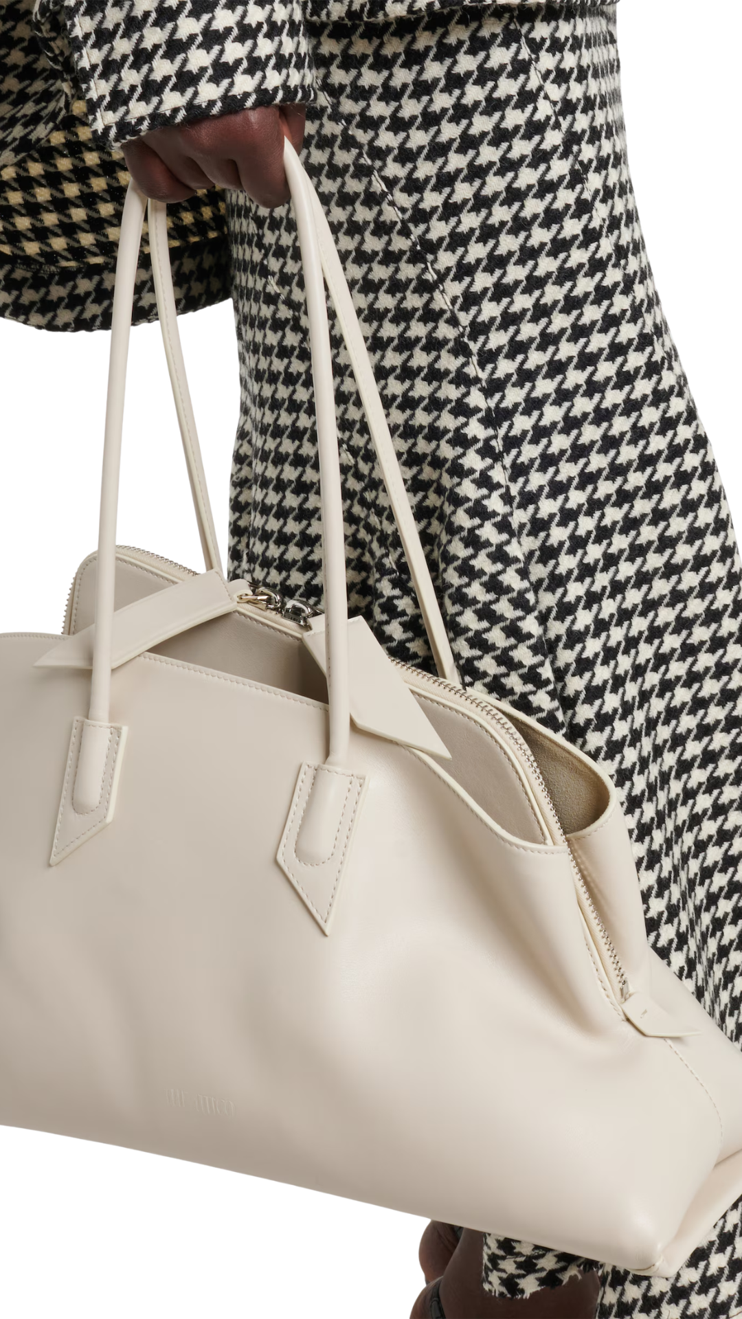 La Passeggiata Medium Leather Tote Bag in White