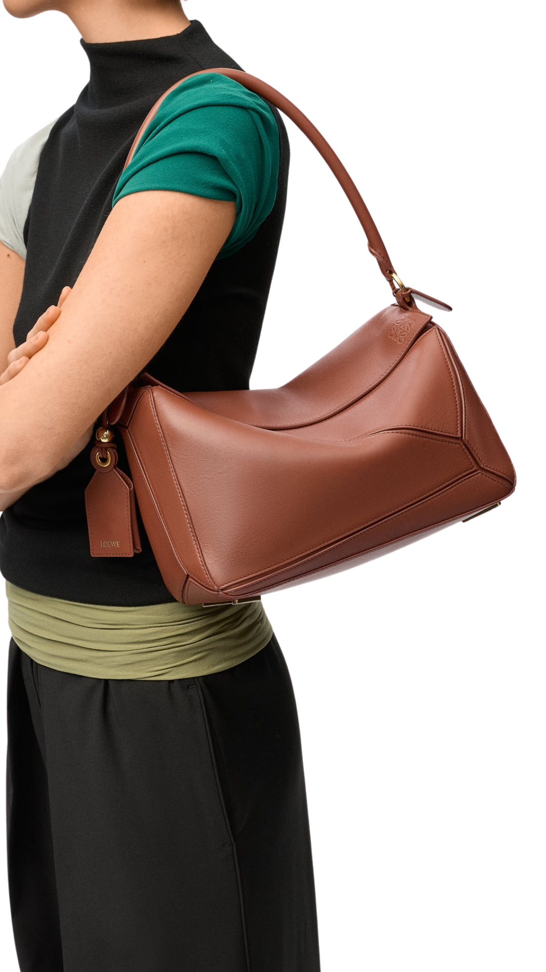 Medium Featherlight Puzzle Bag in Pecan Nappa Lambskin