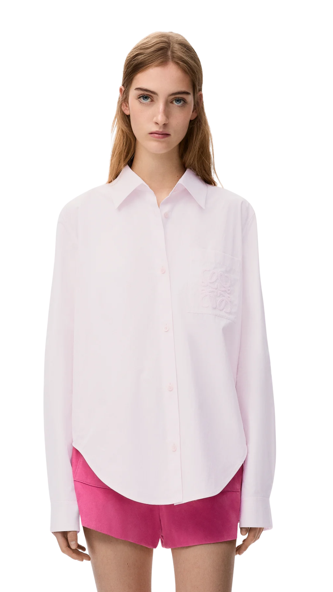 Shirt in Cotton in Light Pink
