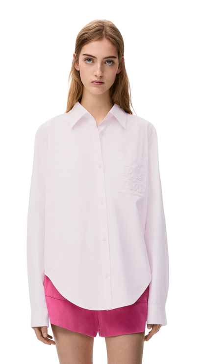Shirt in Cotton in Light Pink