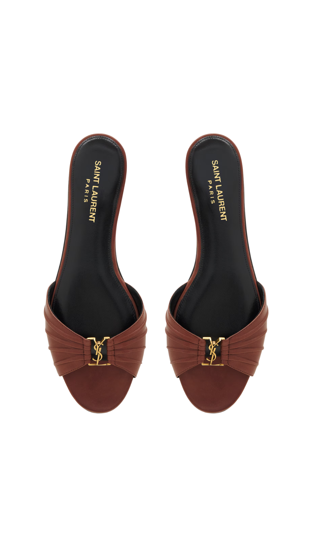 Babylone Slides in Aesthetic Brown Smooth Leather