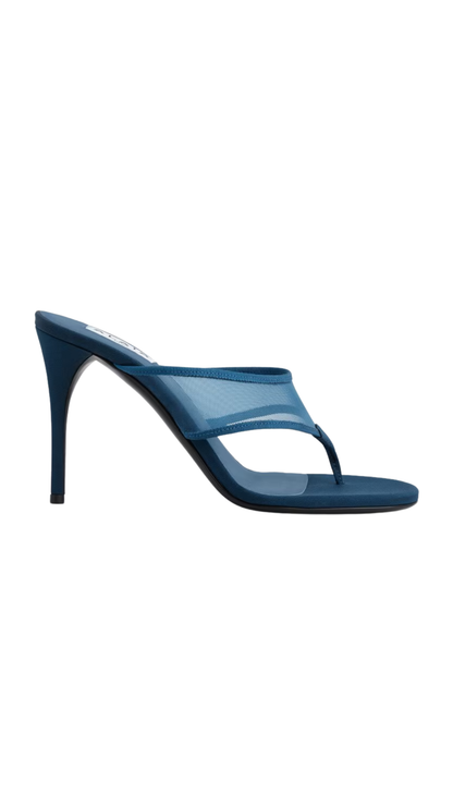 Mules Tong in Faded Blue Mesh