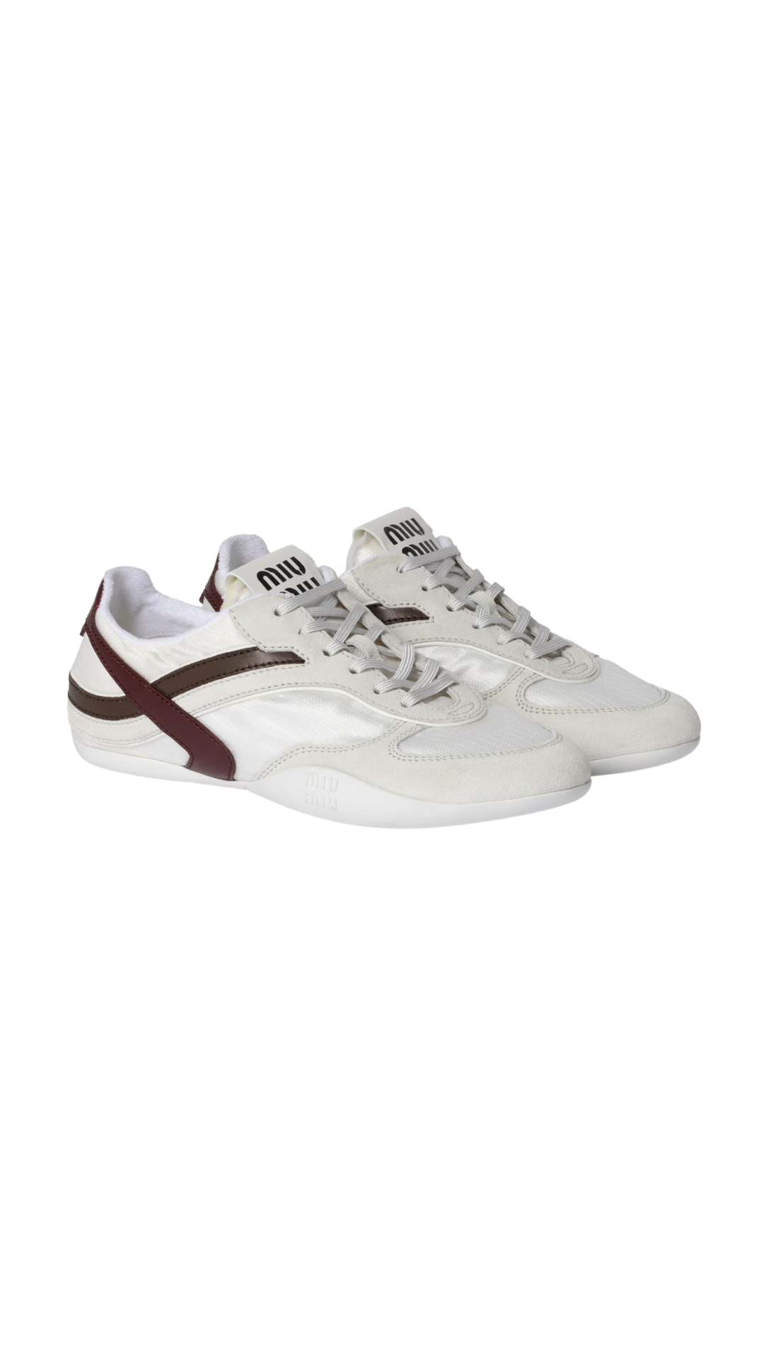 Zapatillas deportivas Gymnasium en tejido técnico y ante en blanco/burdeos