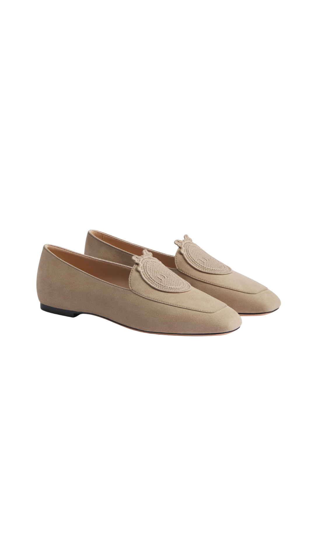 Médaillon Loafer in Beige Suede Goatskin