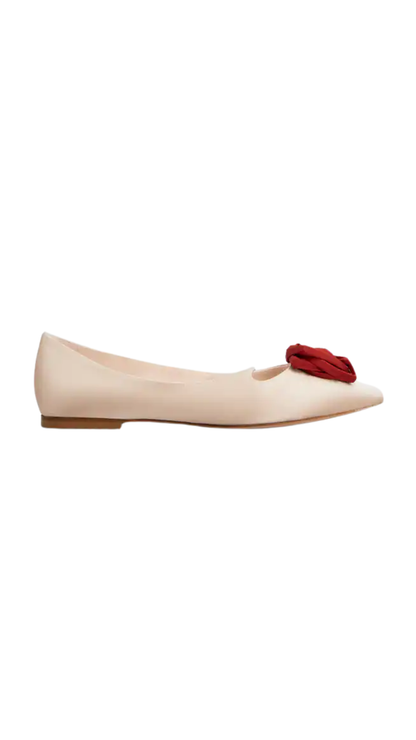 Rose Vivier Ballerinas in Nude Satin