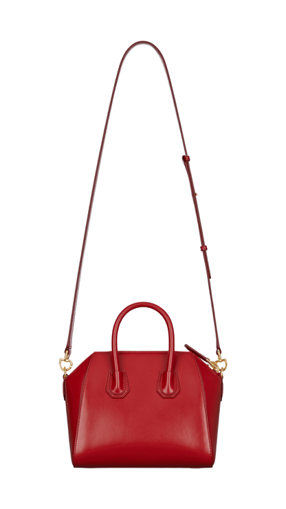 Mini Antigona Bag in Vermillon Box Leather