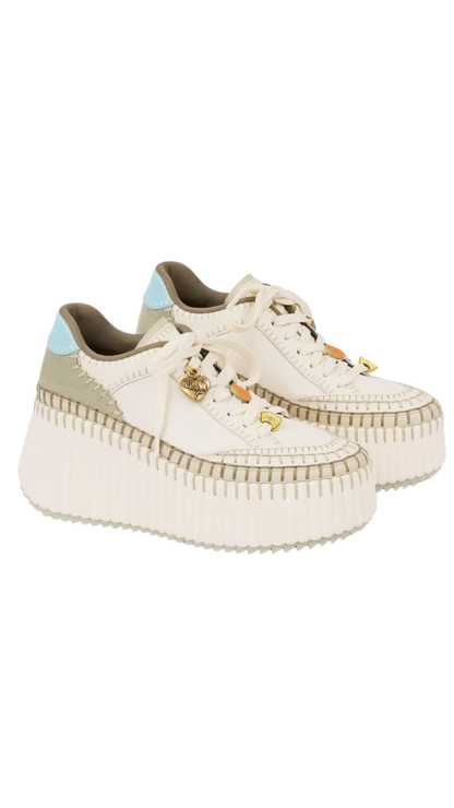 Nama Wedge Sneaker in Aqua Green