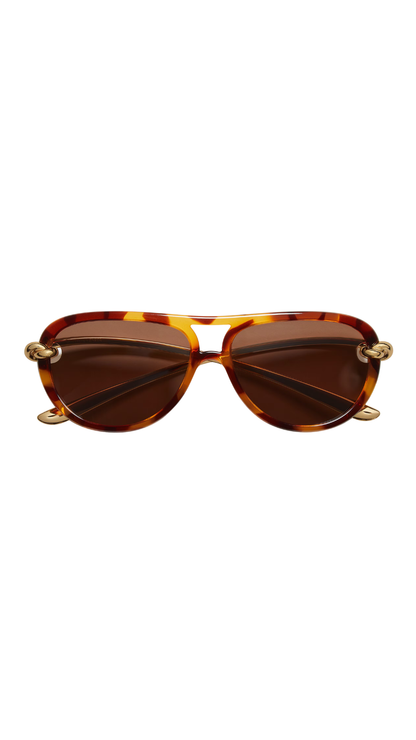 Knot Aviator Sunglasses in Havana/Brown
