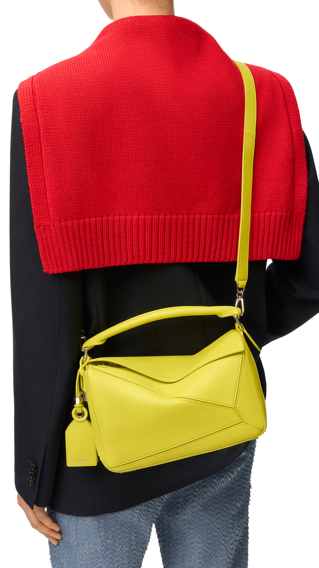 Small Featherlight Puzzle Bag in Lemon Nappa Lambskin