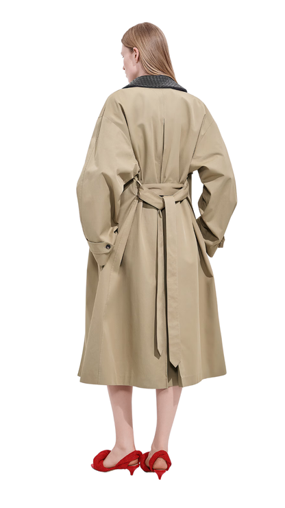 Cotton Trench Coat in Sahara