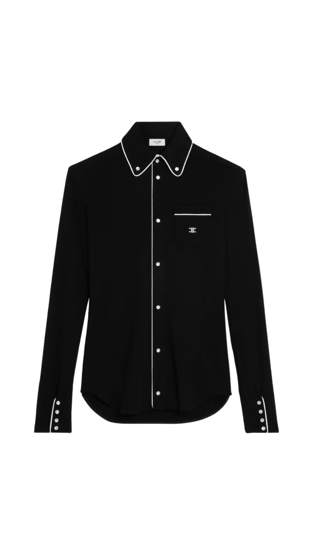 Shirt in Black Cotton Jersey