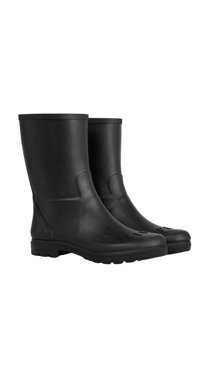 Garden Rain Boots - Natural Rubber in Black