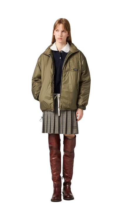 Medium-Weight Ripstop Down Jacket in Forest Green