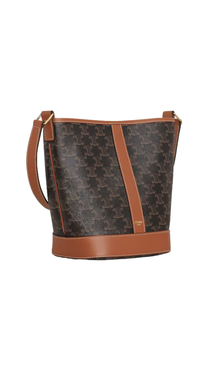 Small Bucket in Tan  Triomphe Canvas and calfskin