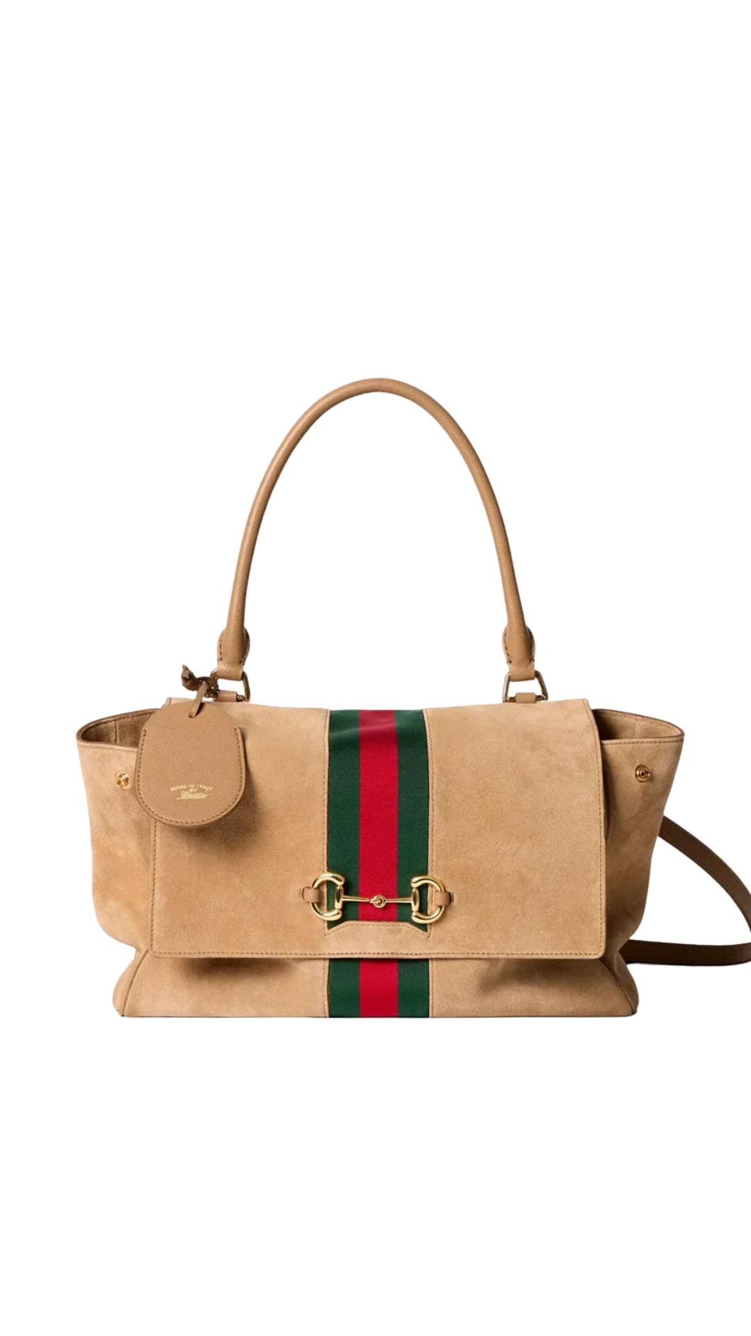Paparazzo Medium Top Handle Bag in Sand Suede