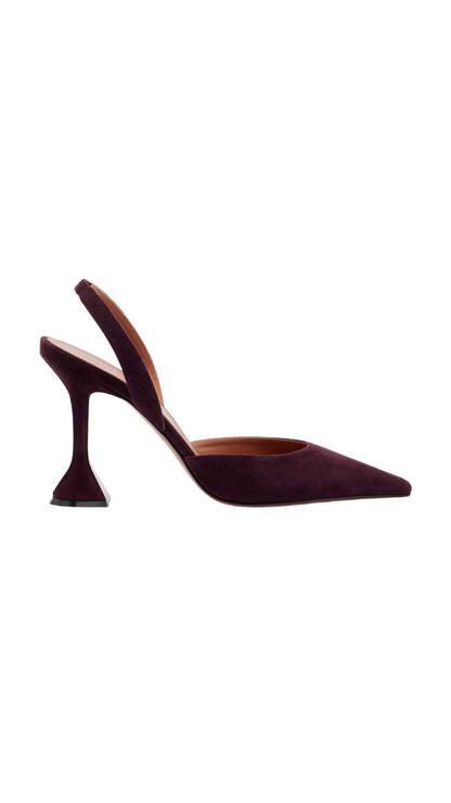 Holli Suede Slingback Pumps in Burgundy