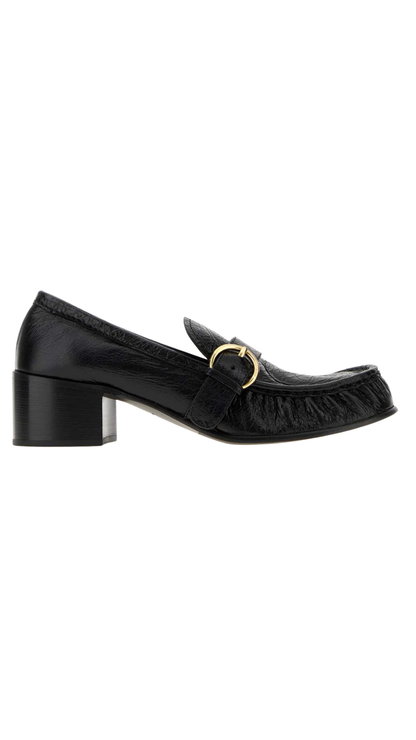 Loafers with Buckle in Black