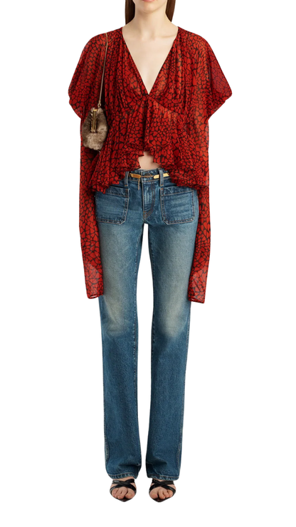 Tylar Top in Black and Red