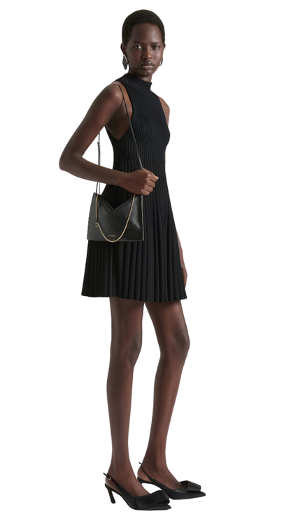Voyou Pouch in Black Shiny Leather