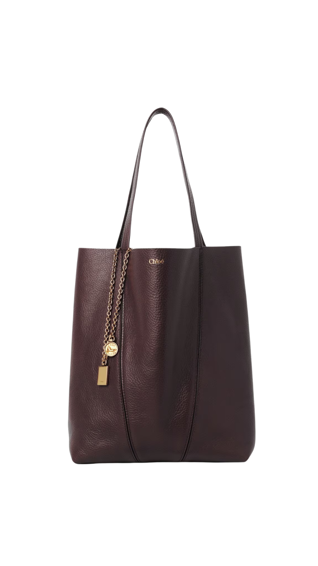 Spin Tote Bag In Perfect Plum Grained Leather