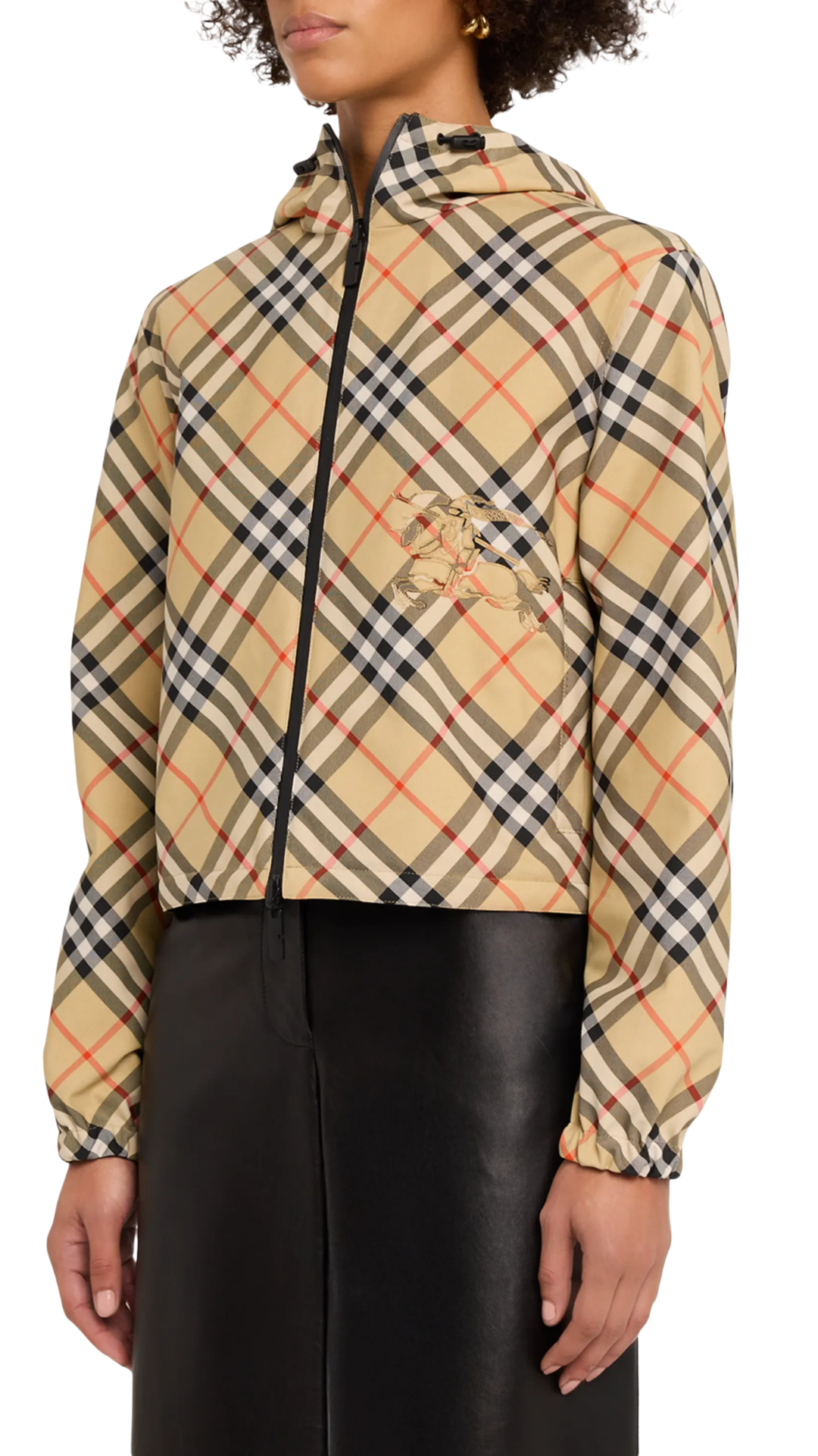 Crop Zip Jacket in Sand beige