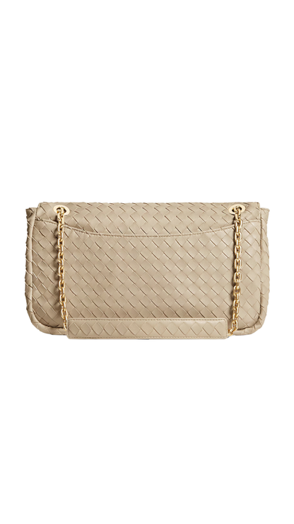 Madison Shoulder Bag in Ecru Intrecciato Leather