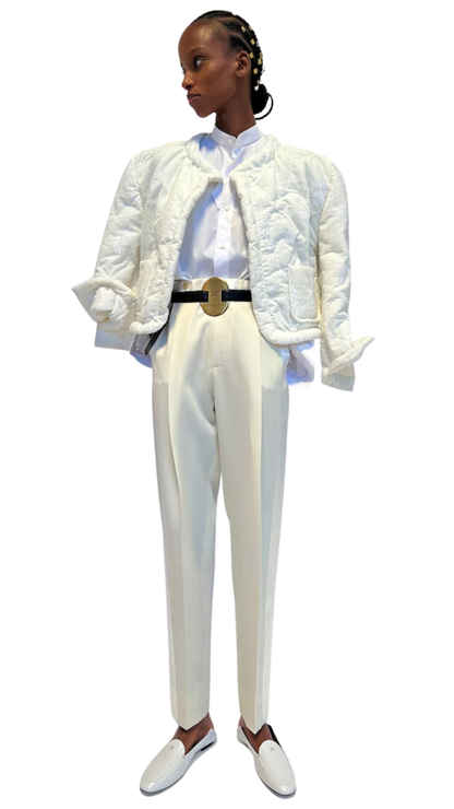 Jacket in White Flower Guilting