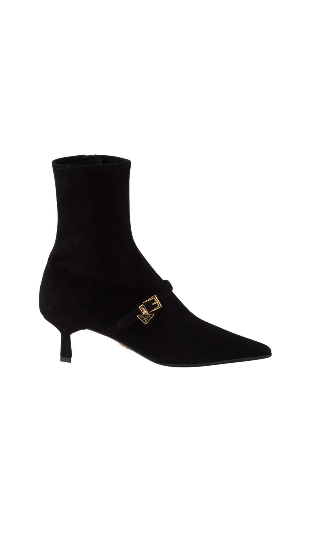 Stretch Suede Booties in Black