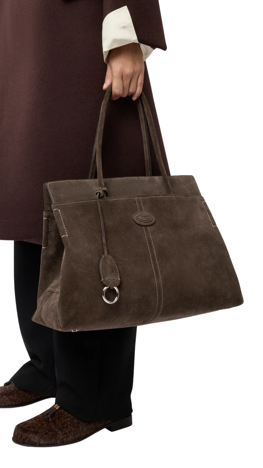 Tod's Di Bag Shopping Bag in Brown Suede Medium