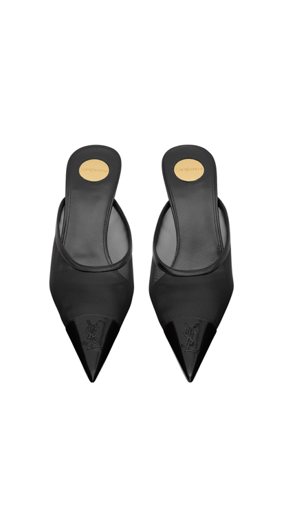 Reneé Mules in Black Mesh