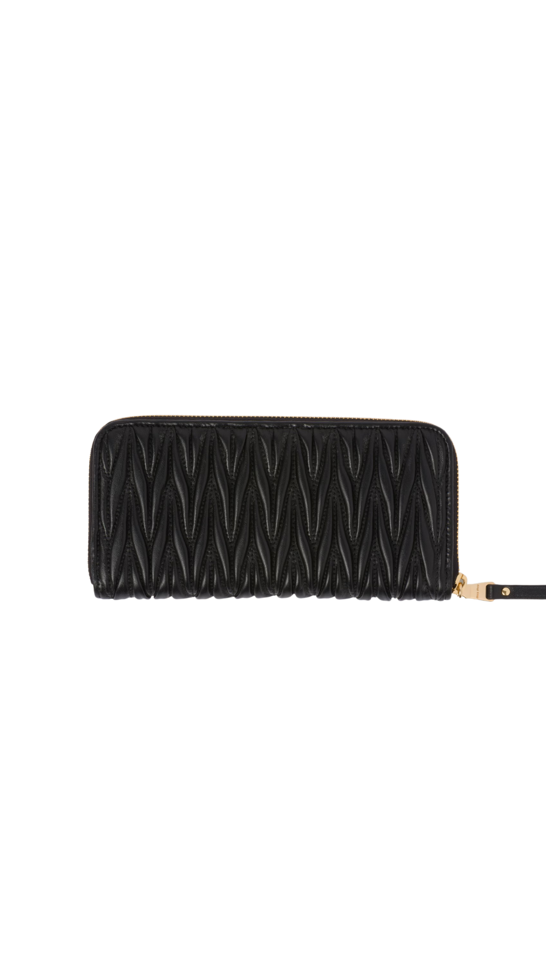 Large Matelassé Nappa Leather Wallet in Black