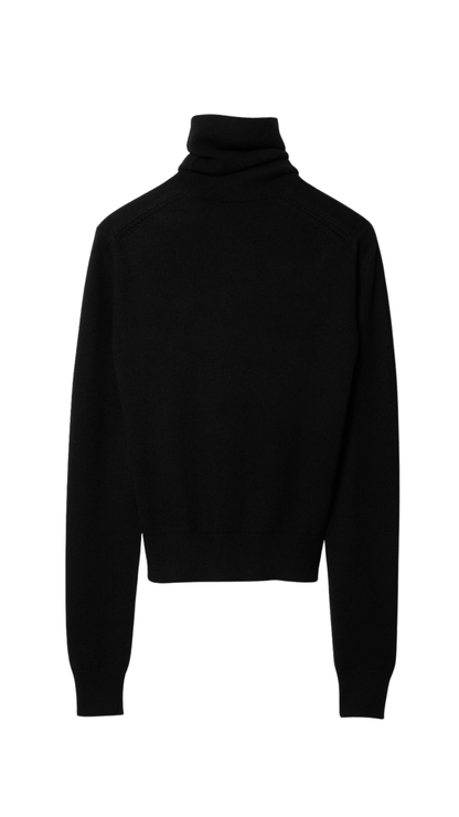 Turtleneck Sweater in Black Cashmere