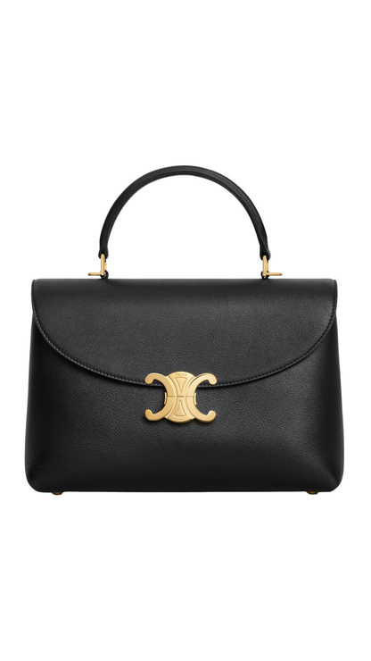 Medium Nino Bag in Black Supple Grained Calfskin