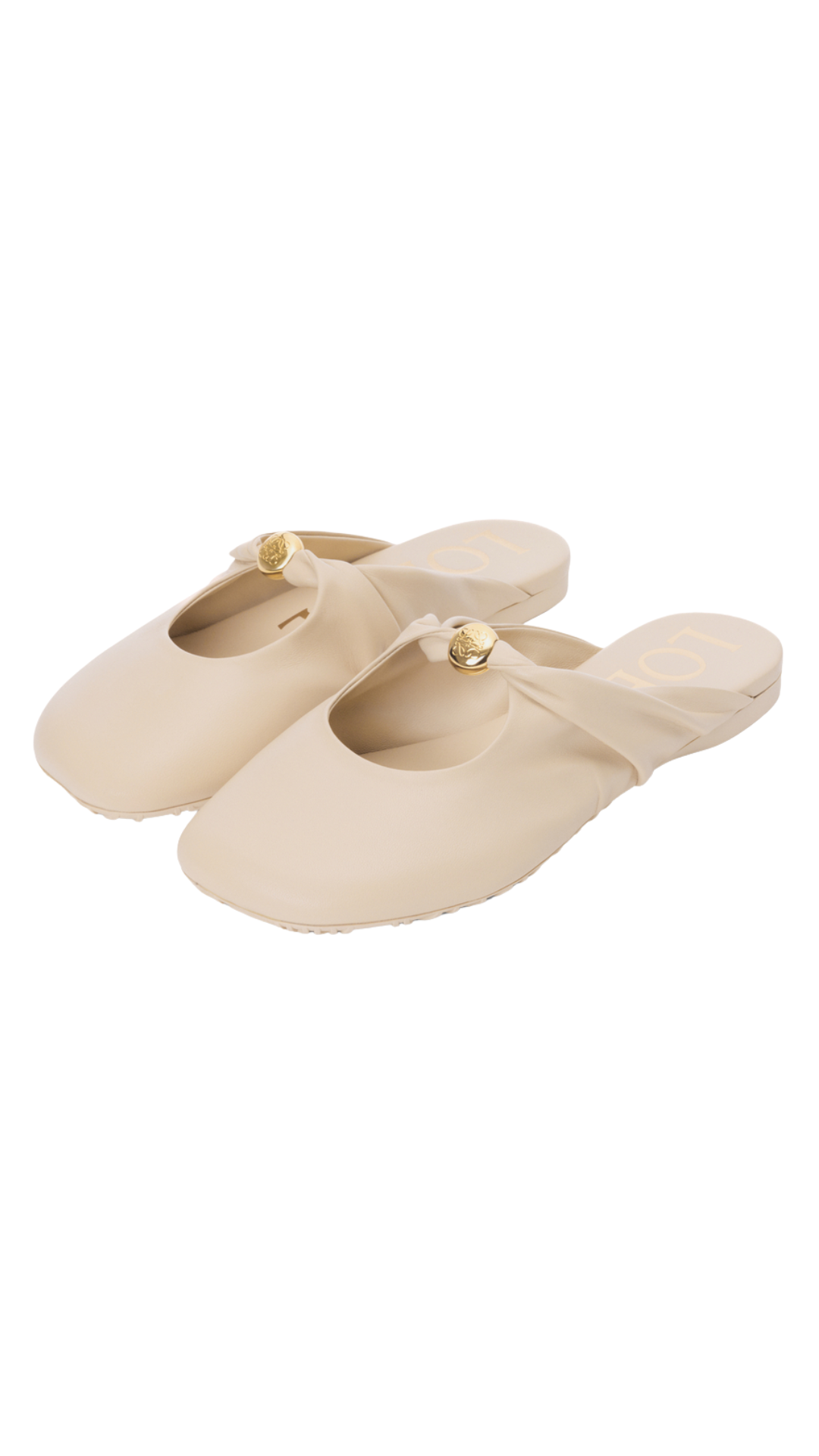 Pebble Soft Mule in Dough Nappa Lambskin