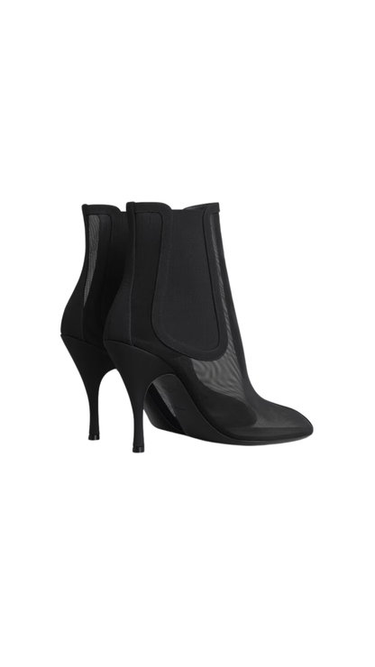 Heeled Chelsea Boots Black in Mesh