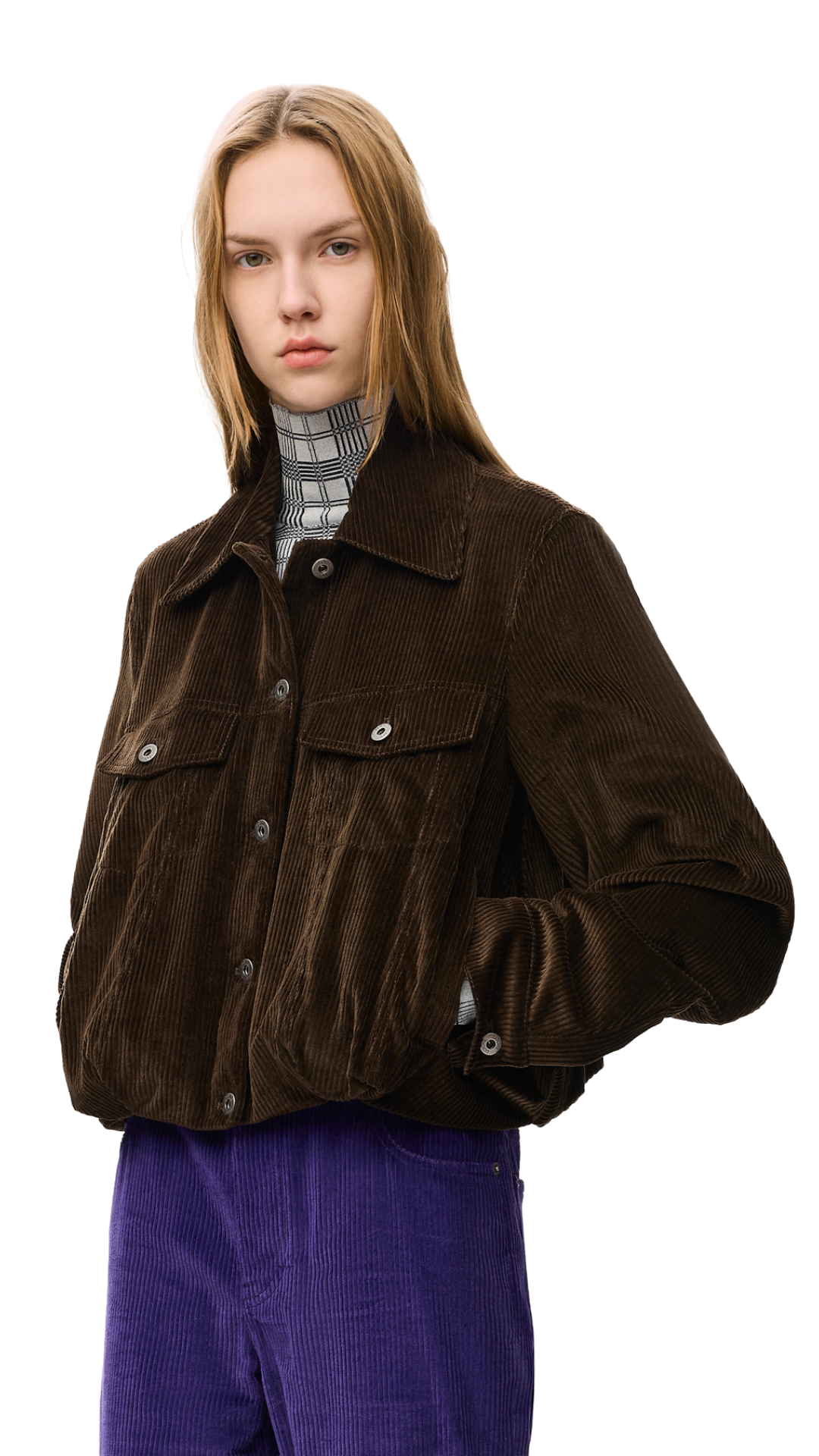 Jacket in Brown Cotton Corduroy