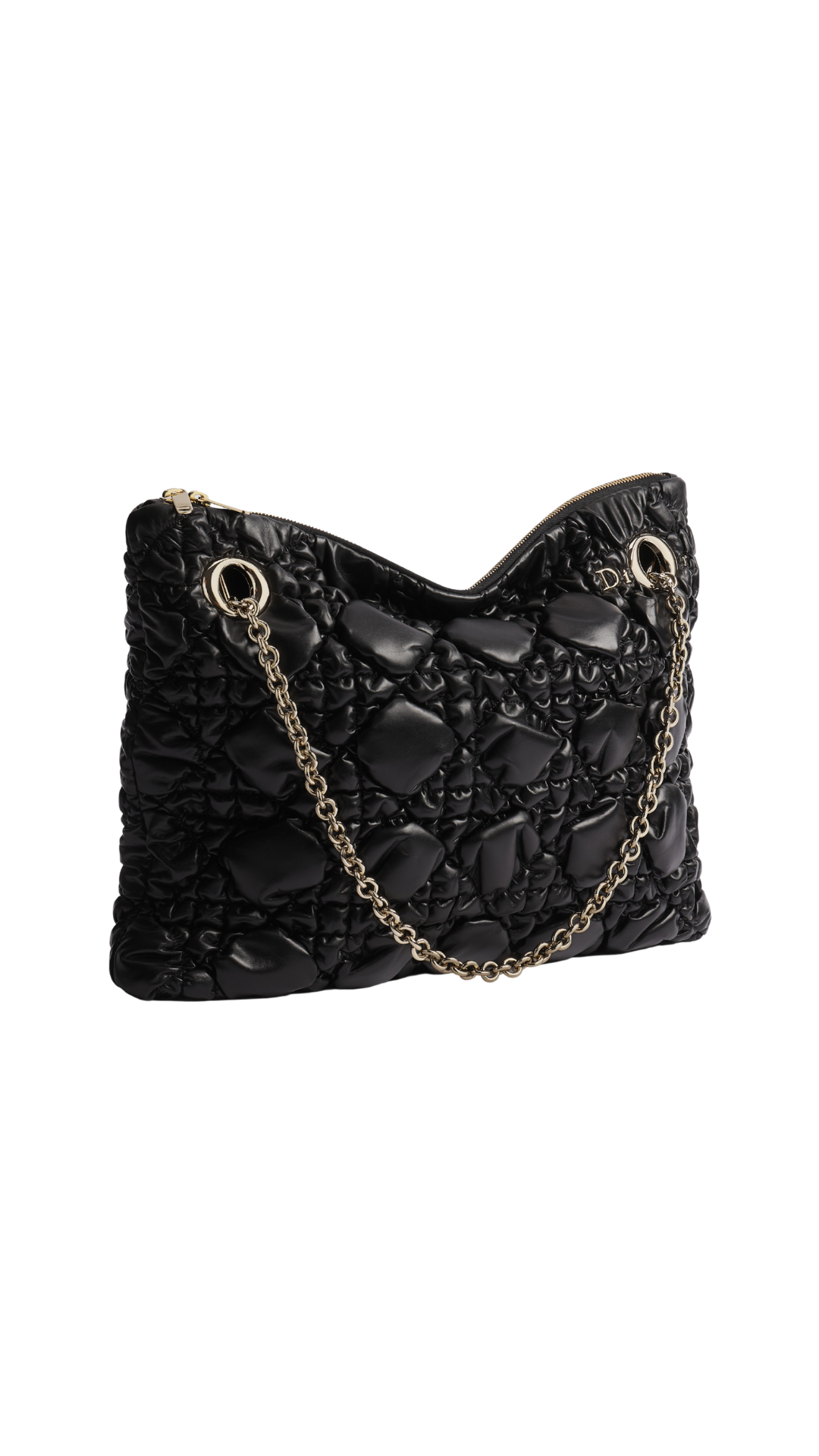 Medium Dior Crunchy Bag in Black Puffy Macrocannage Calfskin