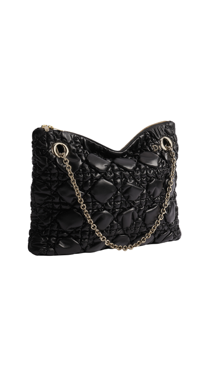 Medium Dior Crunchy Bag in Black Puffy Macrocannage Calfskin