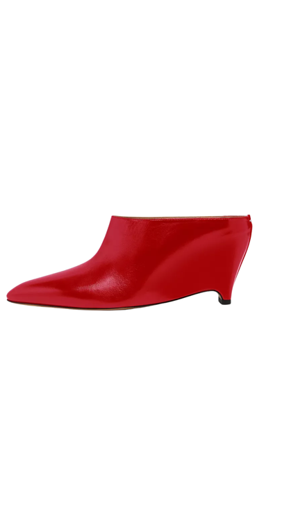 Heel-Less Mule in Red