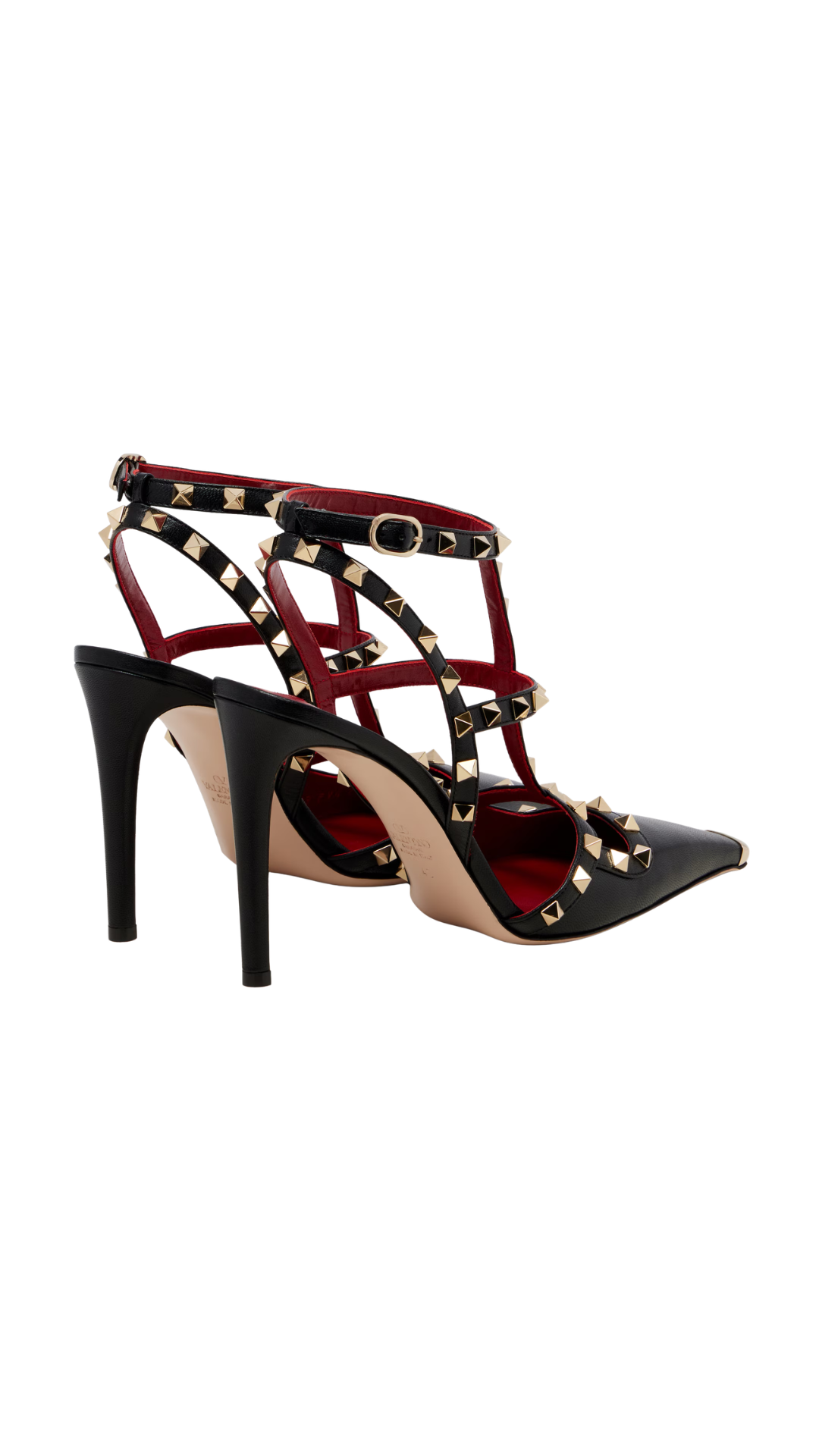 Rockstud Leather Pumps in Black